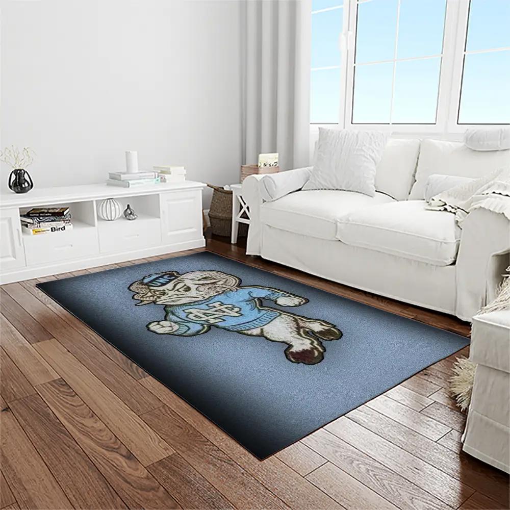 Ncaa north carolina tar heels college sport basketball and foolball team logo rectangle area rug ncth09 Rectangle Rug