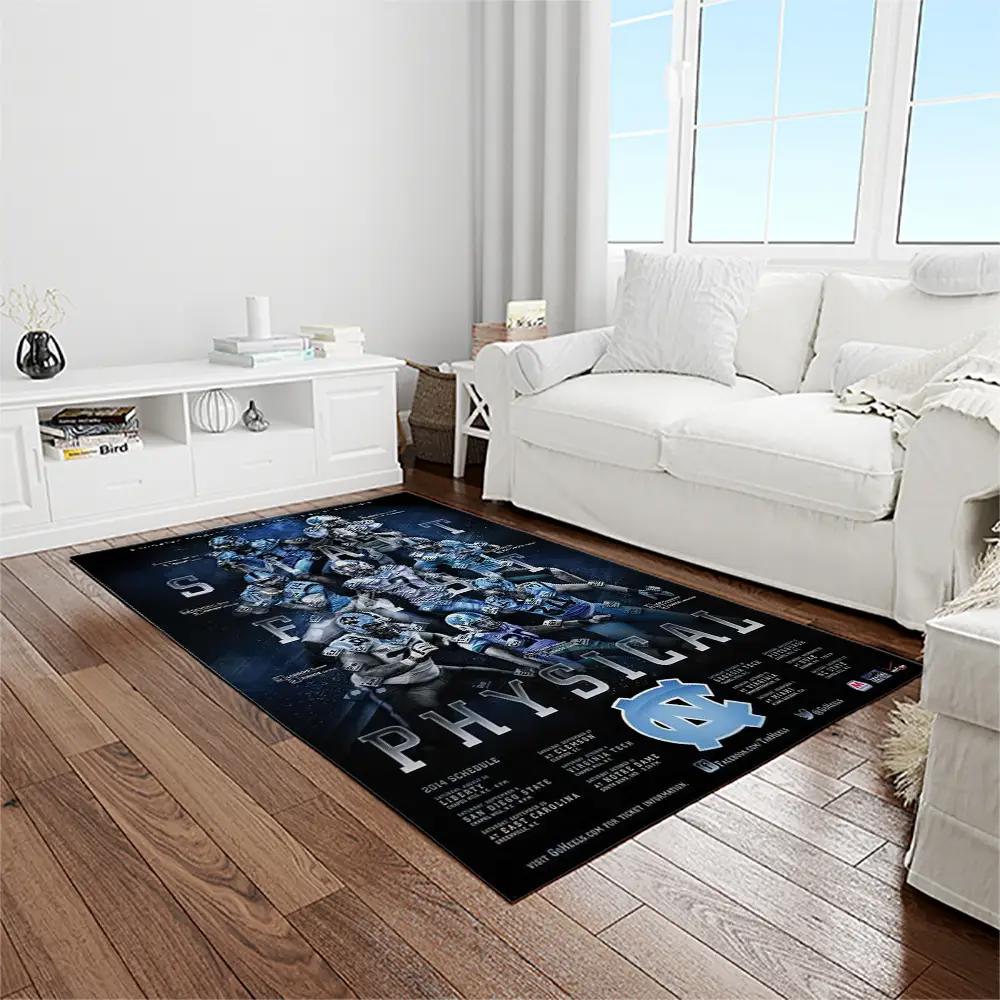 Ncaa north carolina tar heels college sport basketball and foolball team logo rectangle area rug ncth46 Rectangle Rug