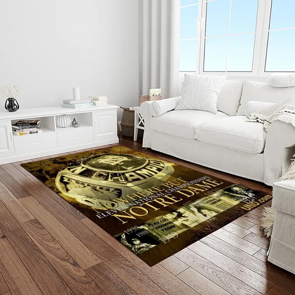 Ncaa notre dame fighting sport basketball and foolball team logo rectangle area rug ndf15 Rectangle Rug