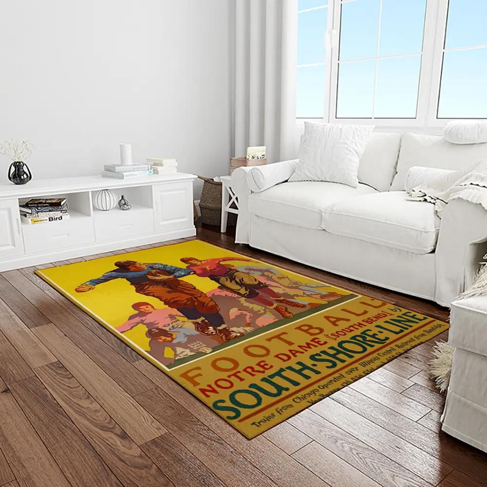 Ncaa notre dame fighting sport basketball and foolball team logo rectangle area rug ndf40 Rectangle Rug