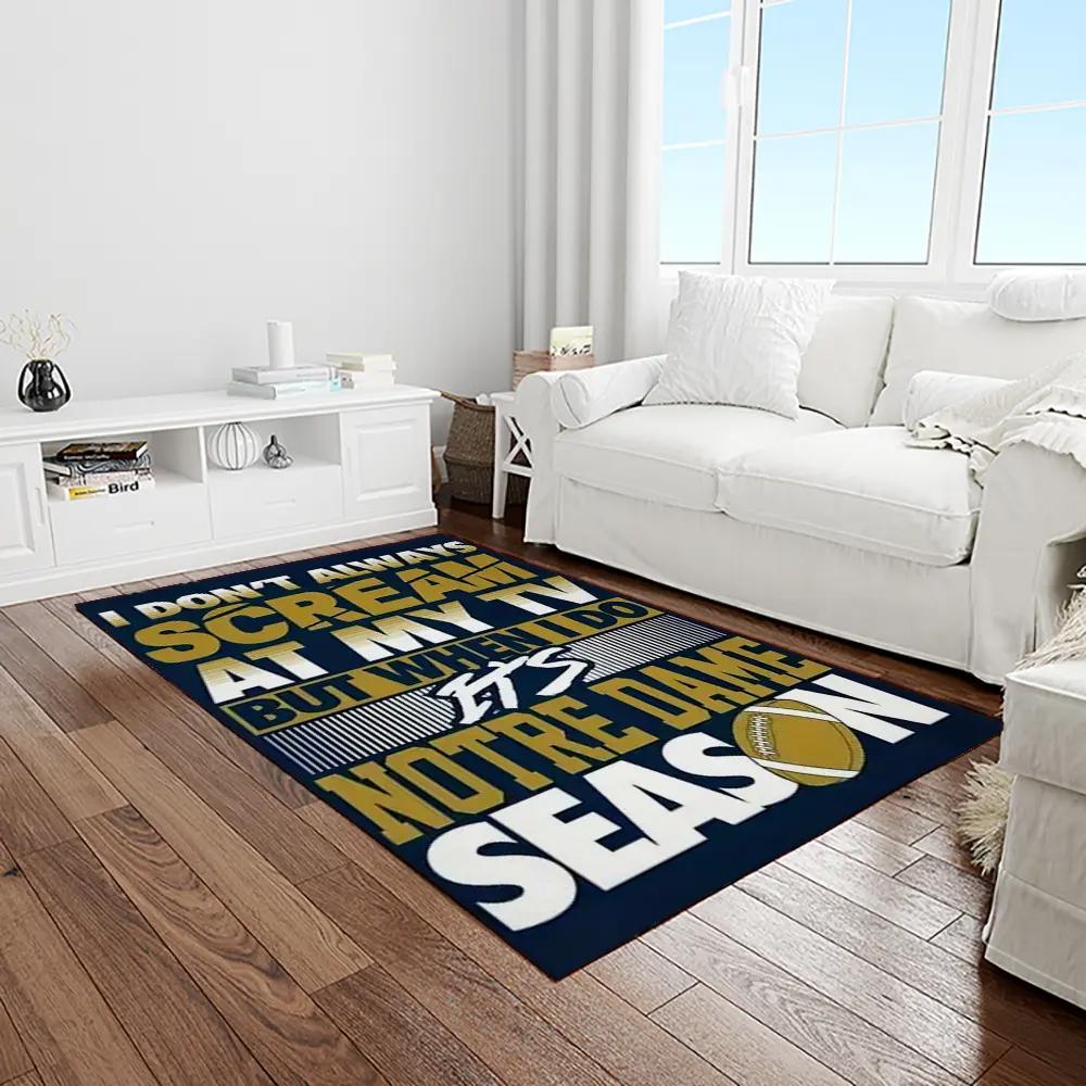 Ncaa notre dame fighting sport basketball and foolball team logo rectangle area rug ndf63 Rectangle Rug