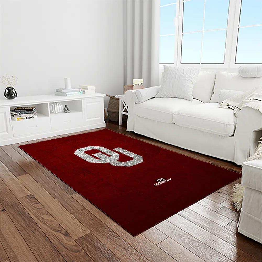 Ncaa oklahoma sooners sport basketball and foolball team logo rectangle area rug os100 Rectangle Rug