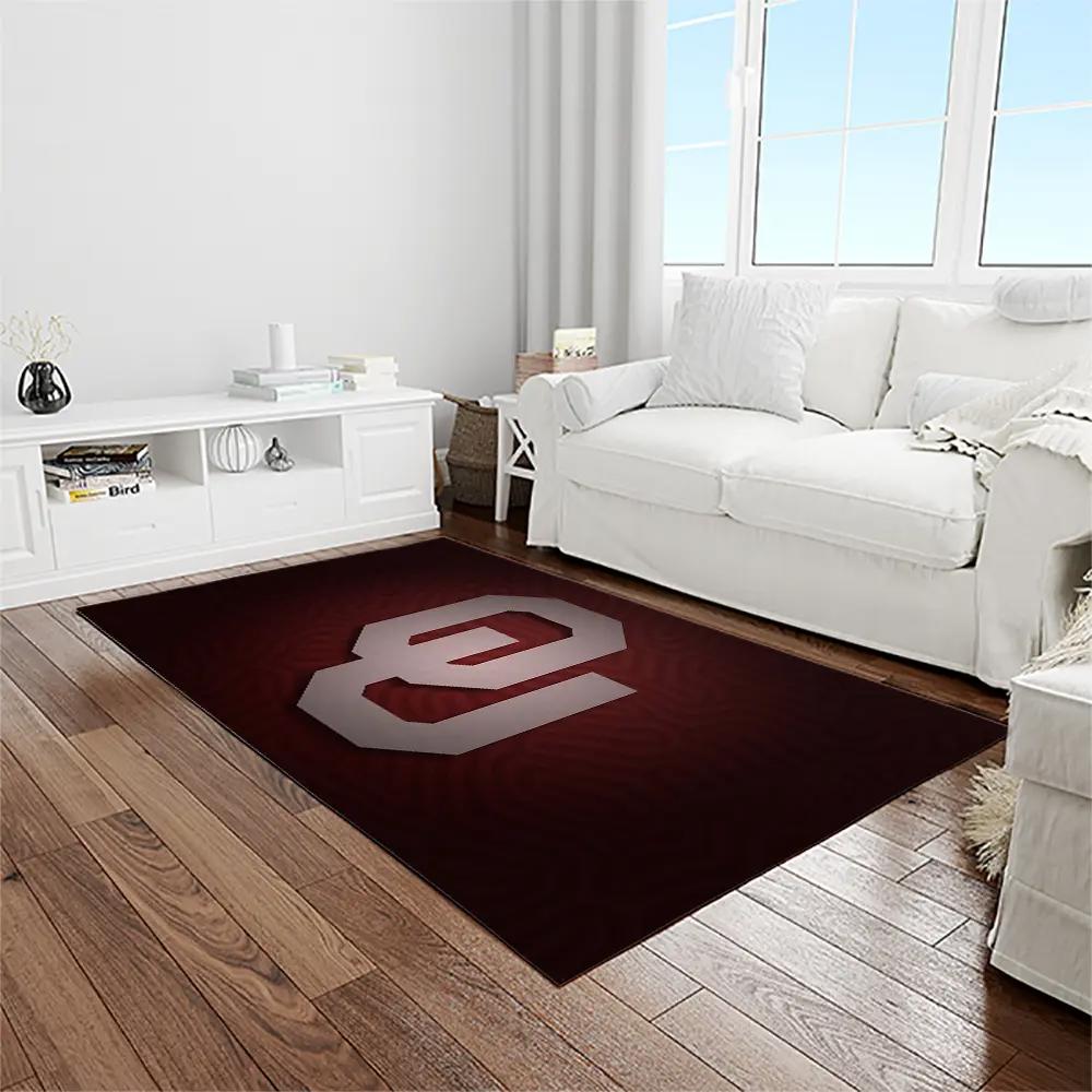 Ncaa oklahoma sooners sport basketball and foolball team logo rectangle area rug os51 Rectangle Rug