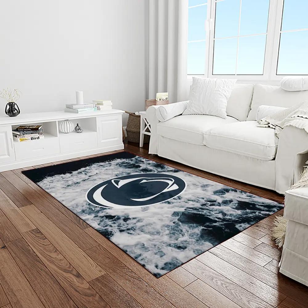 Ncaa penn state nittany lions college sport basketball and foolball team logo rectangle area rug psnl17 Rectangle Rug