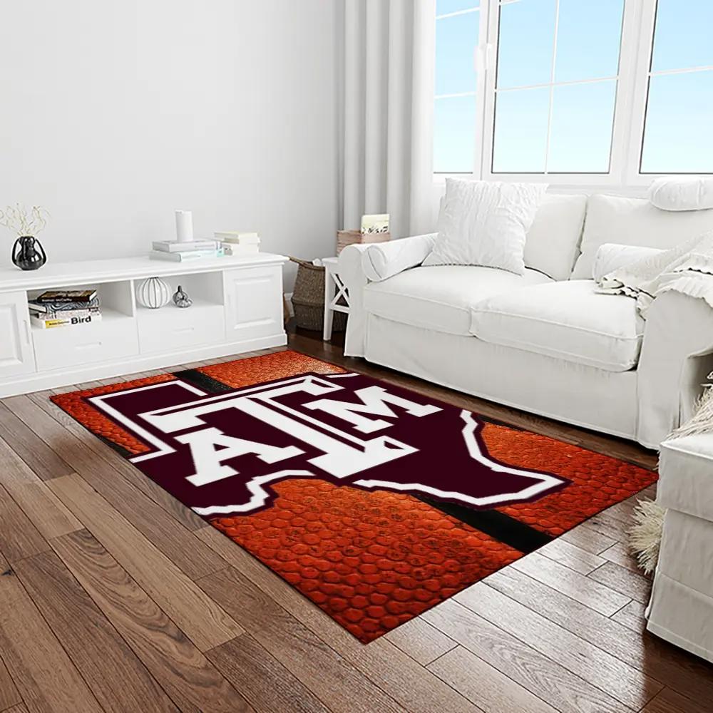 Ncaa texas a&m aggies college sport basketball and foolball team logo rectangle area rug tama23 Rectangle Rug