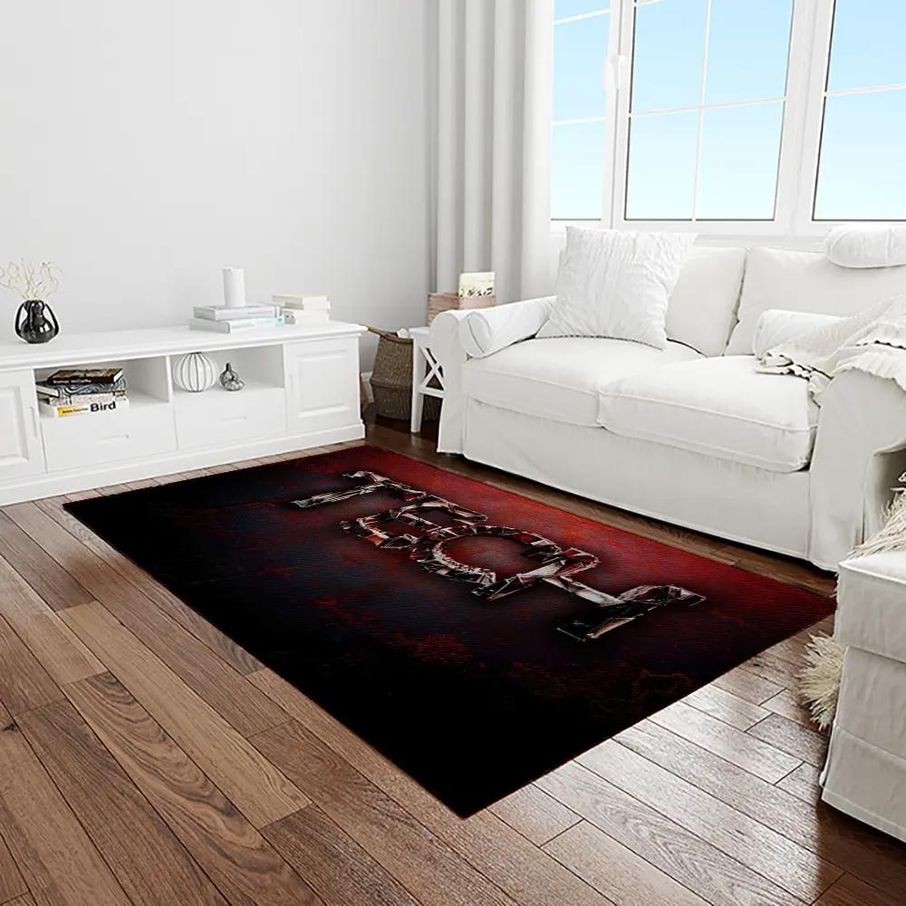 Ncaa texas tech red raiders sport basketball and foolball team logo rectangle area rug ttrr18 Rectangle Rug
