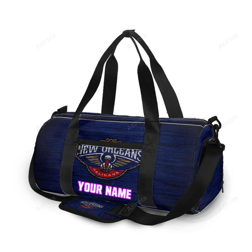New orleans pelicans emblem v23 personalized name travel bag gym bag 319 Travel Bag