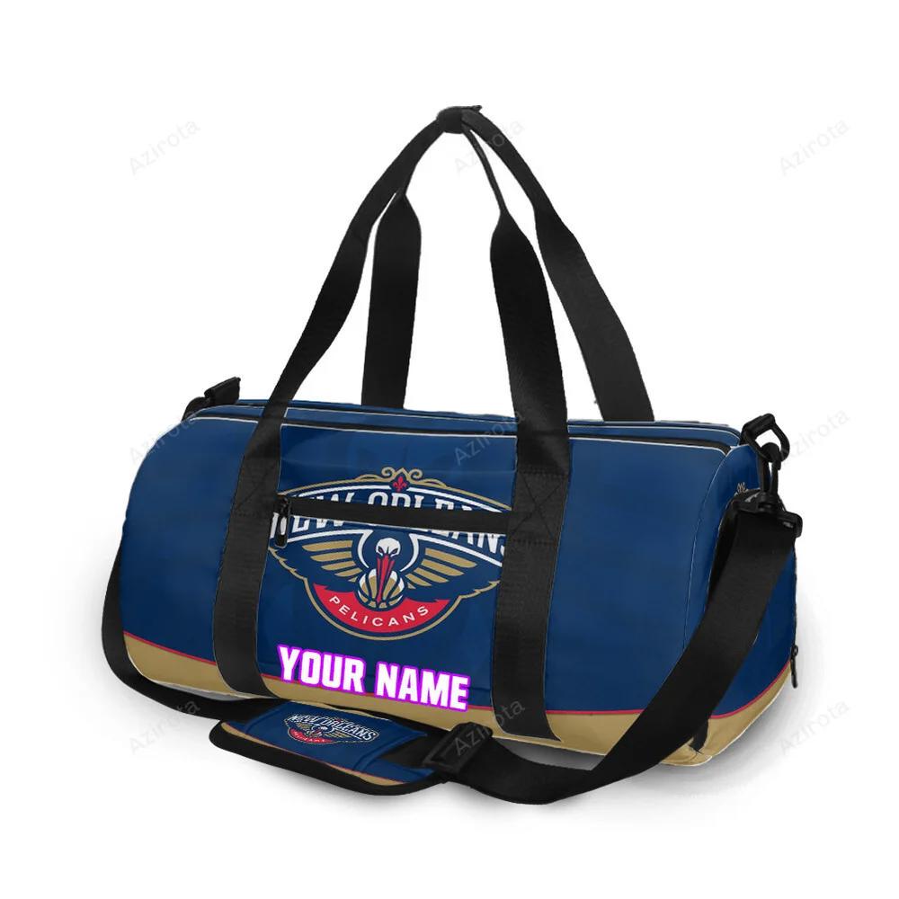 New orleans pelicans emblem v9 personalized name travel bag gym bag 725 Travel Bag