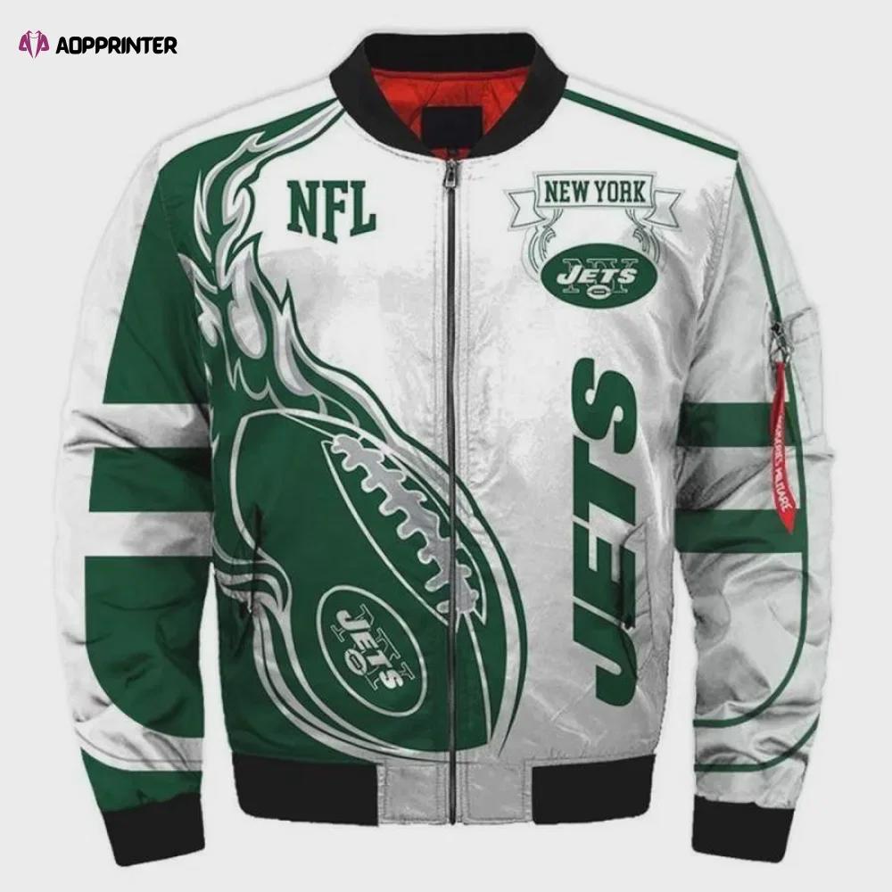 New york jets logo bomber jacket – green and white Bomber Jacket