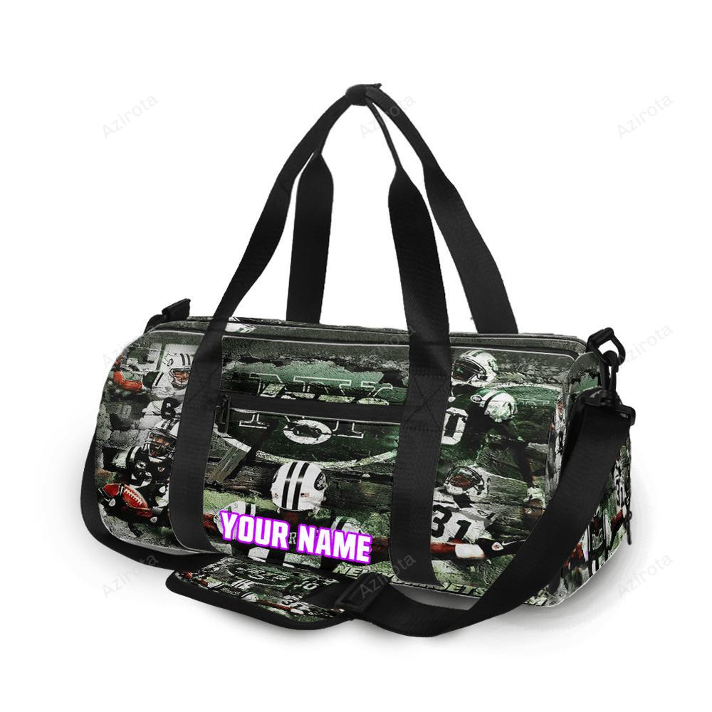 New york jets teams v10 personalized name travel bag gym bag 1562 Travel Bag