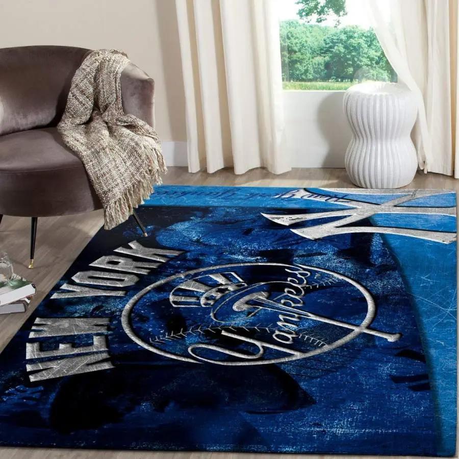 New york yankees mbl rug living room rug home decor floor area rug Rectangle Rug