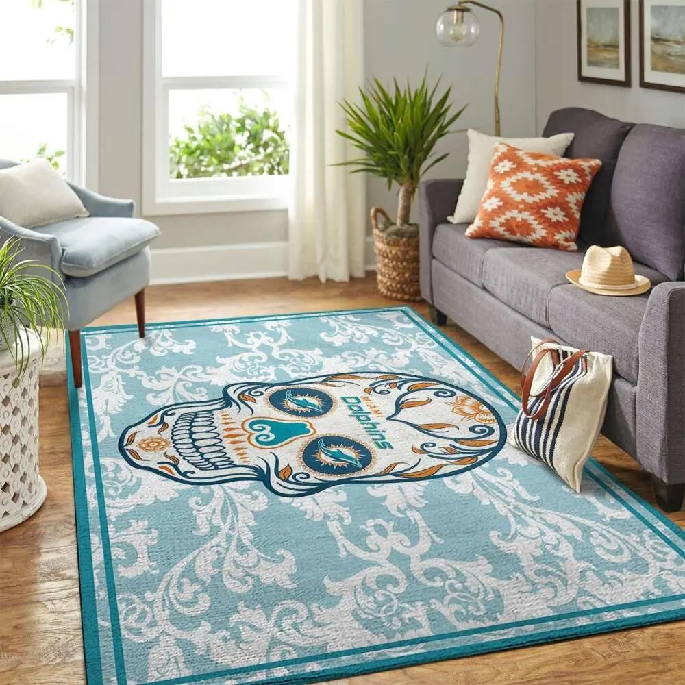 Nfl area rugs skull flower style living room carpet sports rug regtangle carpet Rectangle Rug