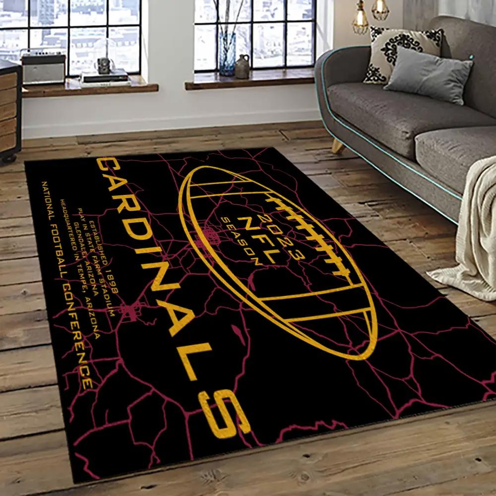 Nfl arizona cardinals football team logo sport carpet rectangle area rug for living room ac27 Rectangle Rug