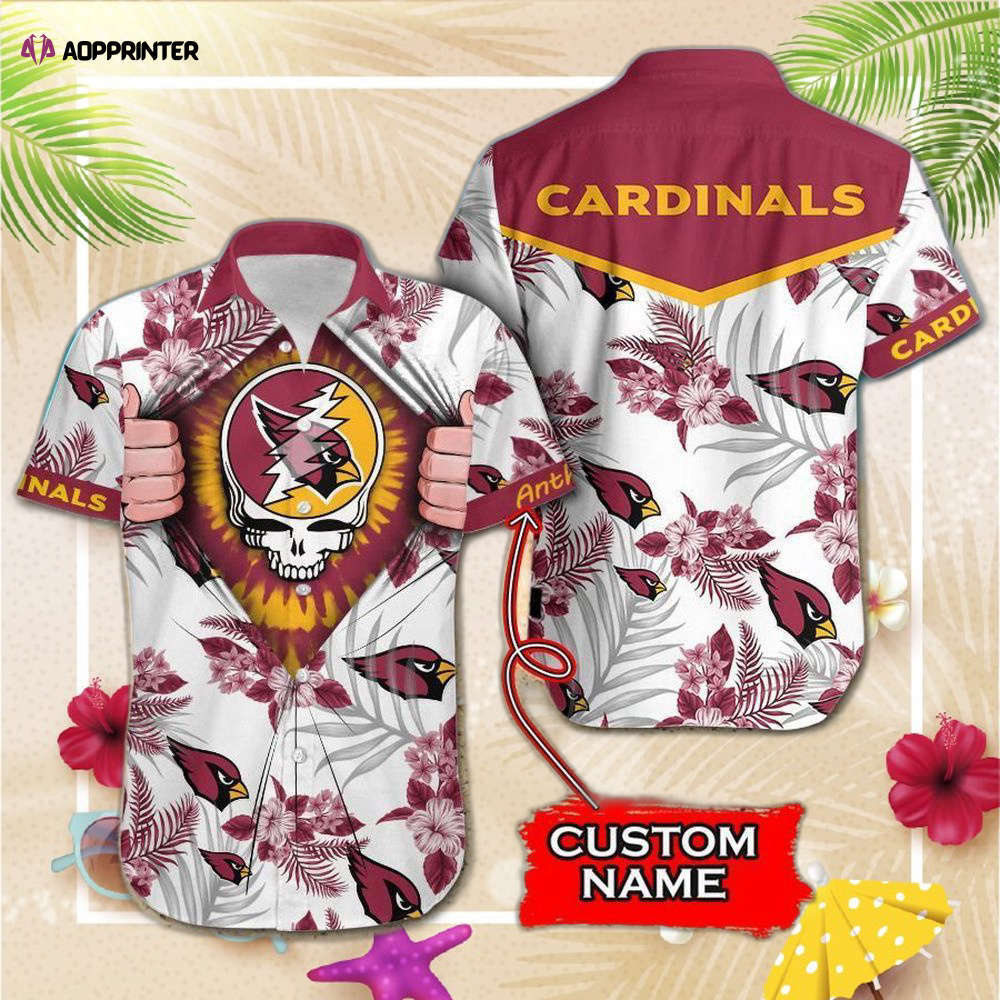 Nfl arizona cardinals grateful dead gift for fan personalized hawaiian Hawaii Shirt
