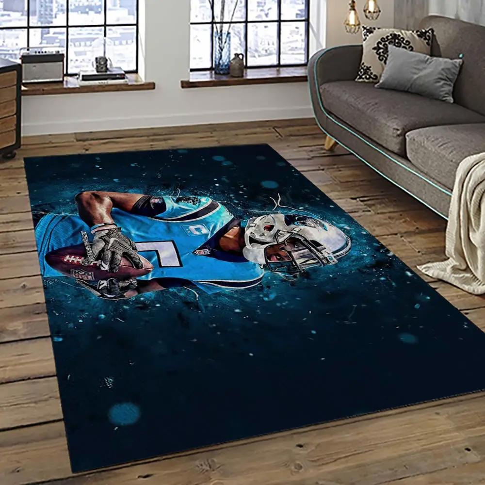 Nfl carolina panthers football team logo sport carpet area rug gift for friends cnps6 Rectangle Rug
