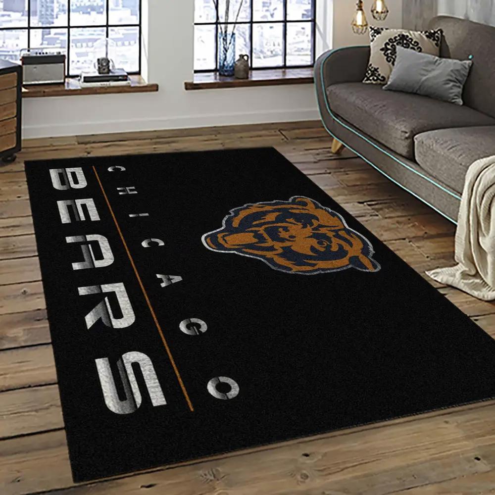 Nfl chicago bears football team logo sport carpet rectangle area rug for living room ccb12 Rectangle Rug