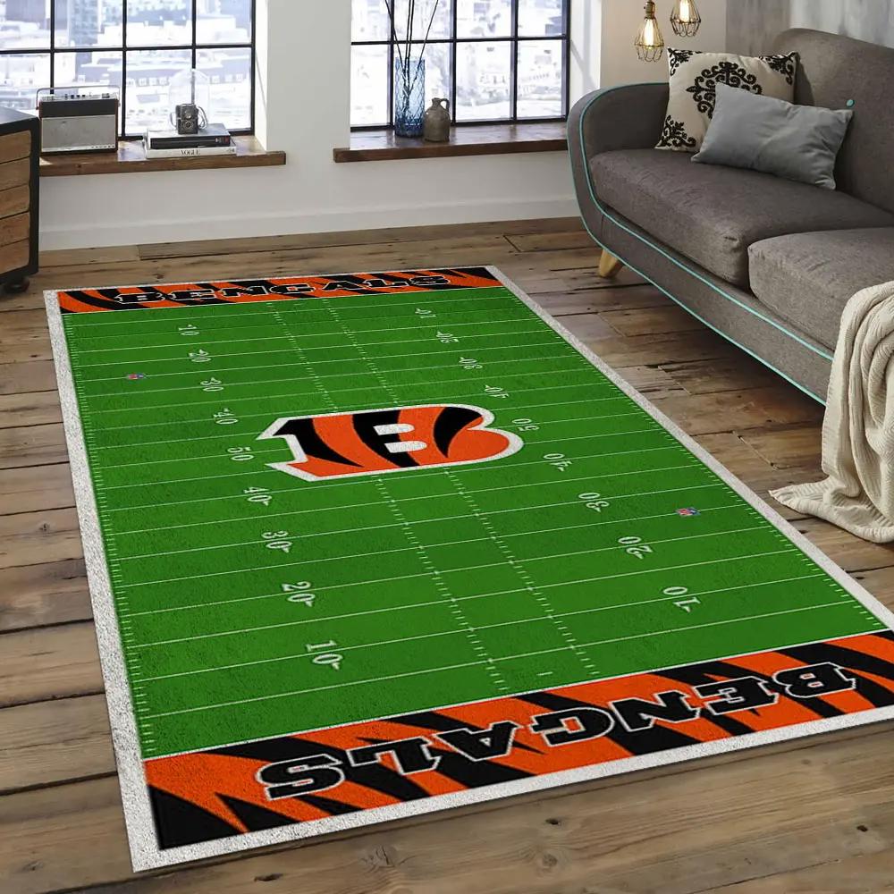Nfl cincinnati bengals football team logo rectangle area rug ccb01 Rectangle Rug