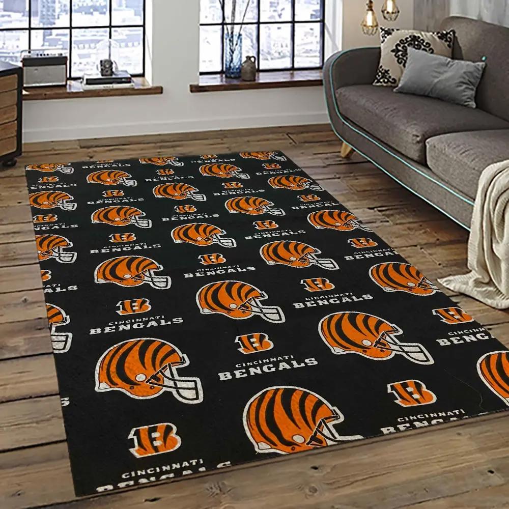 Nfl cincinnati bengals football team logo sport carpet area rug who dey nation gift for friends cnns23 Rectangle Rug