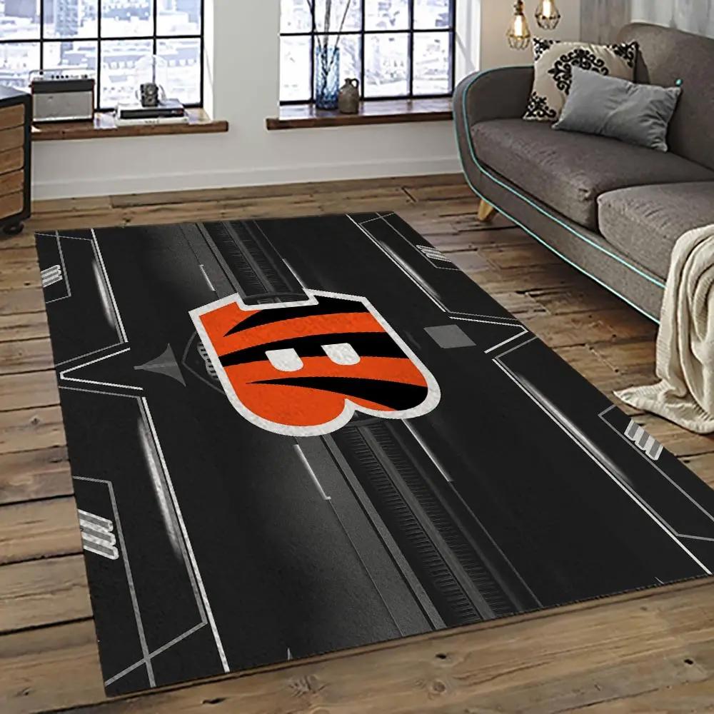 Nfl cincinnati bengals football team logo sport carpet area rug who dey nation gift for friends cnns8 Rectangle Rug