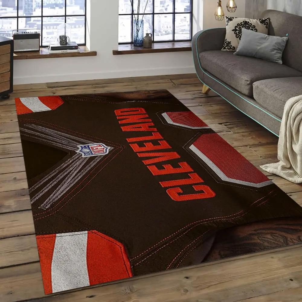Nfl cleveland browns football team logo rectangle area rug clb25 Rectangle Rug