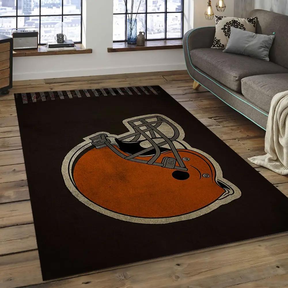 Nfl cleveland browns football team logo rectangle area rug clb31 Rectangle Rug