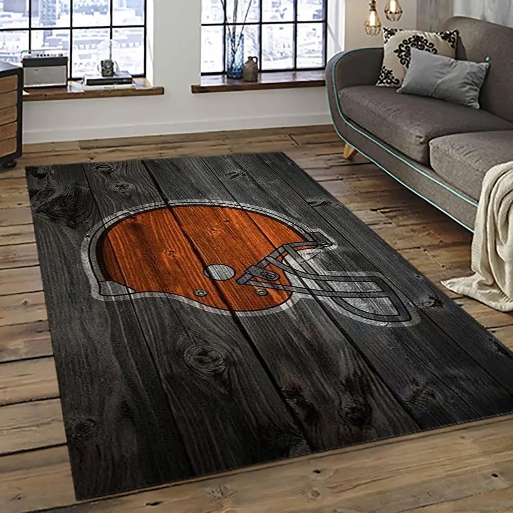 Nfl cleveland browns football team logo sport carpet rectangle area rug for living room cb23 Rectangle Rug