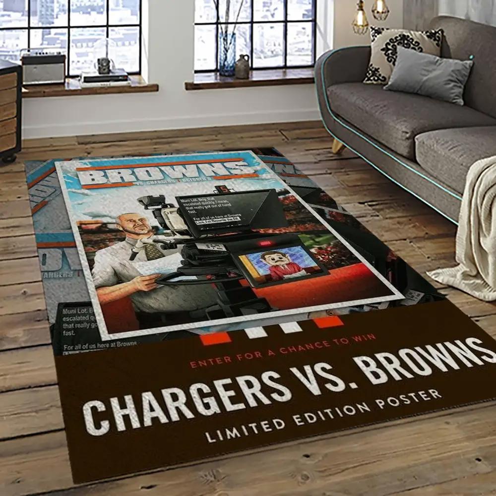 Nfl cleveland browns football team logo sport carpet rectangle area rug for living room cb38 Rectangle Rug