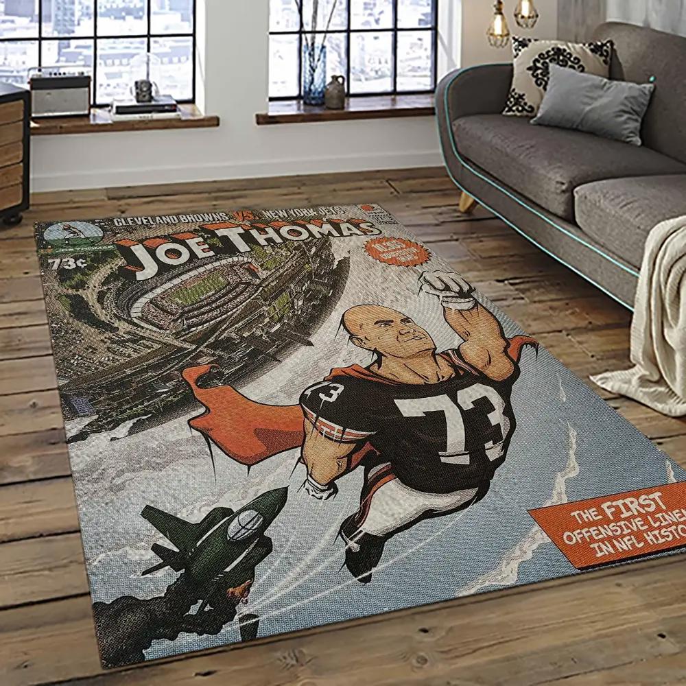Nfl cleveland browns football team logo sport carpet rectangle area rug for living room cb44 Rectangle Rug