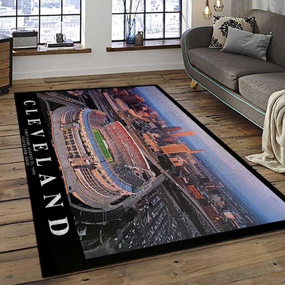 Nfl cleveland browns football team logo sport carpet rectangle area rug for living room cb48 Rectangle Rug