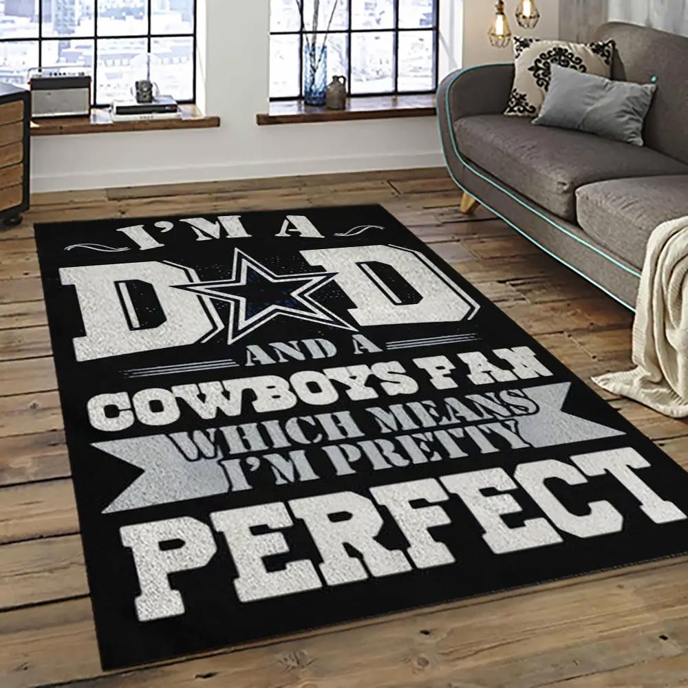 Nfl dallas cowboy football team logo sport carpet rectangle area rug for living room dc13 Rectangle Rug