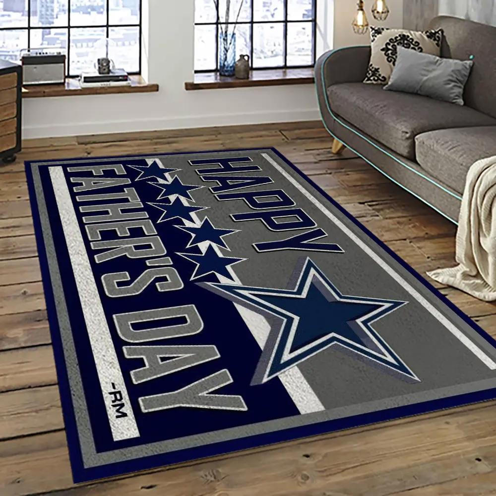 Nfl dallas cowboy football team logo sport carpet rectangle area rug for living room dc16 Rectangle Rug