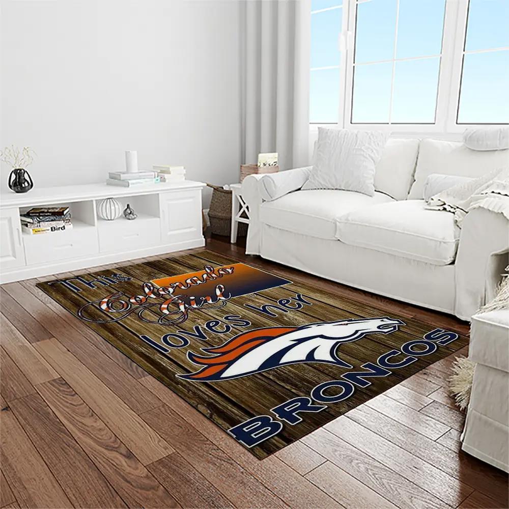 Nfl denver broncos football team logo rectangle area rug db53 Rectangle Rug