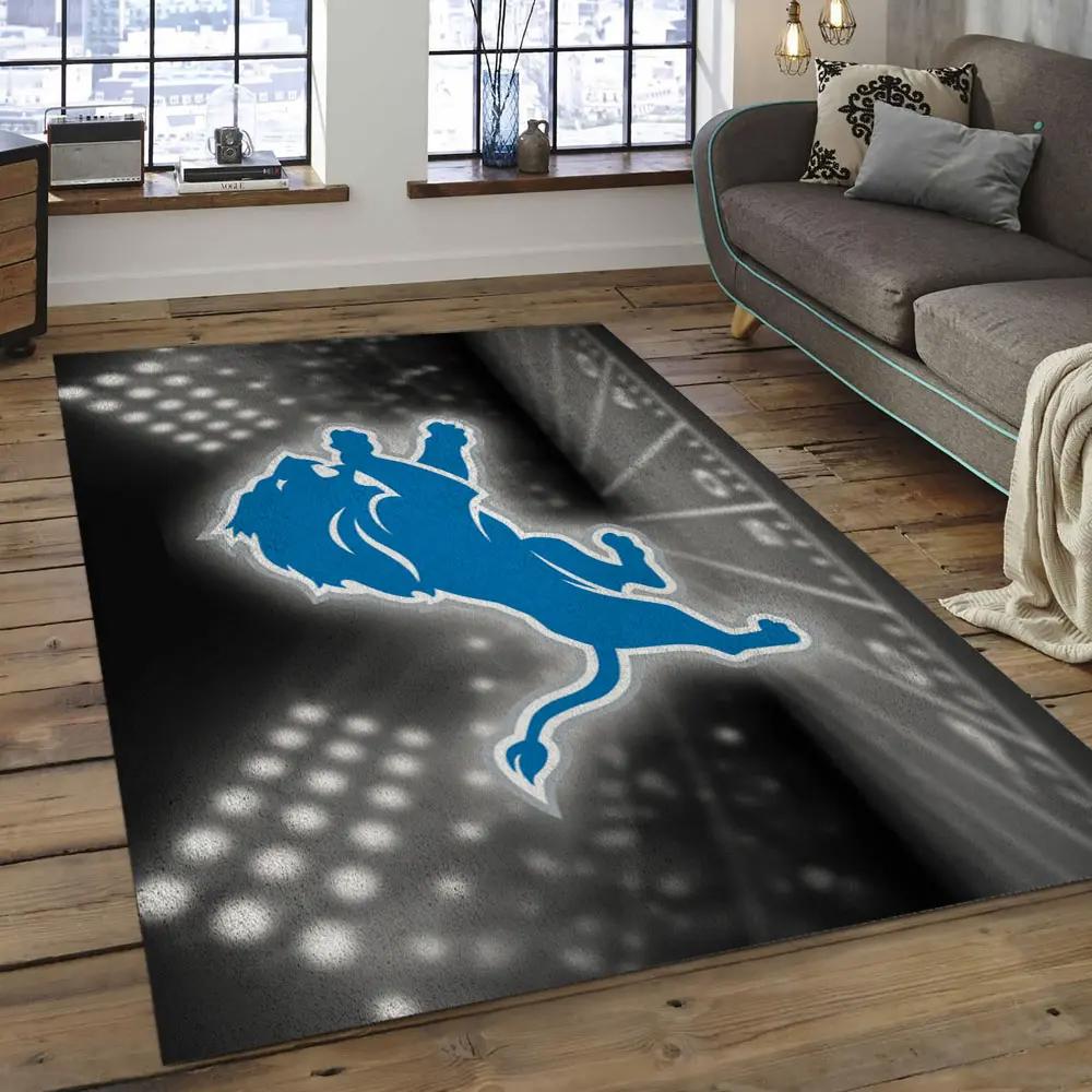 Nfl detroit lions football team logo rectangle area rug dl24 Rectangle Rug