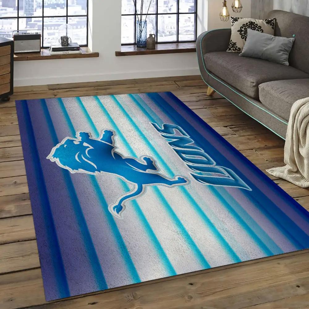 Nfl detroit lions football team logo rectangle area rug dl25 Rectangle Rug
