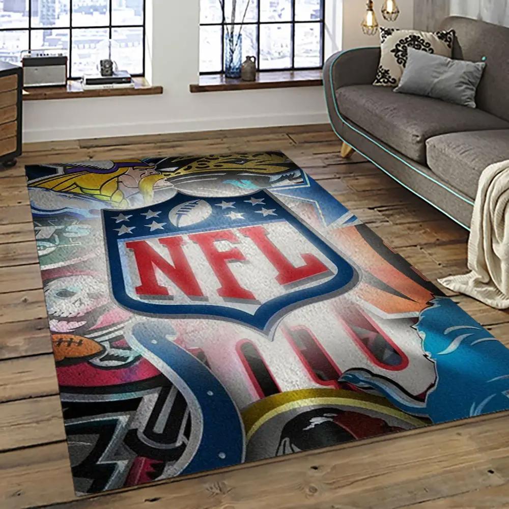 Nfl football league logo retangle carpet area rug home decor best gift for fan and friends nf25 Rectangle Rug