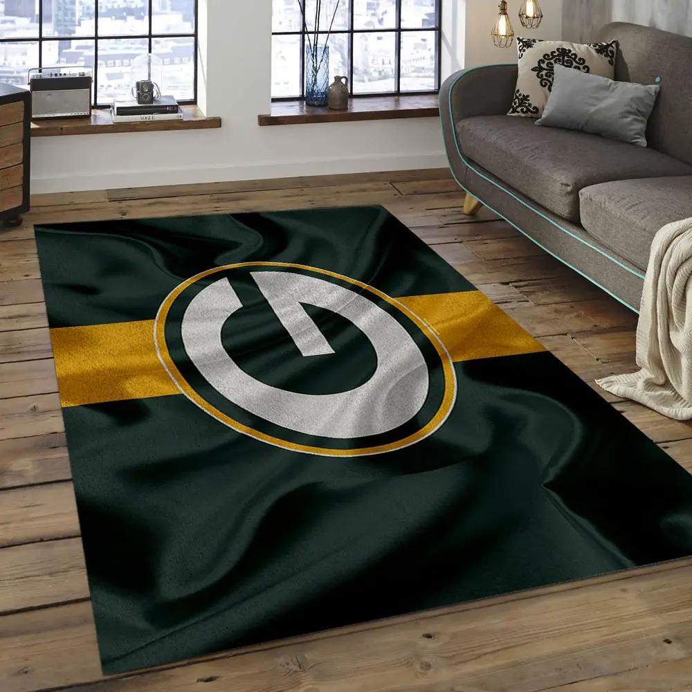 Nfl green bay packers football team logo rectangle area rug gbp11 Rectangle Rug
