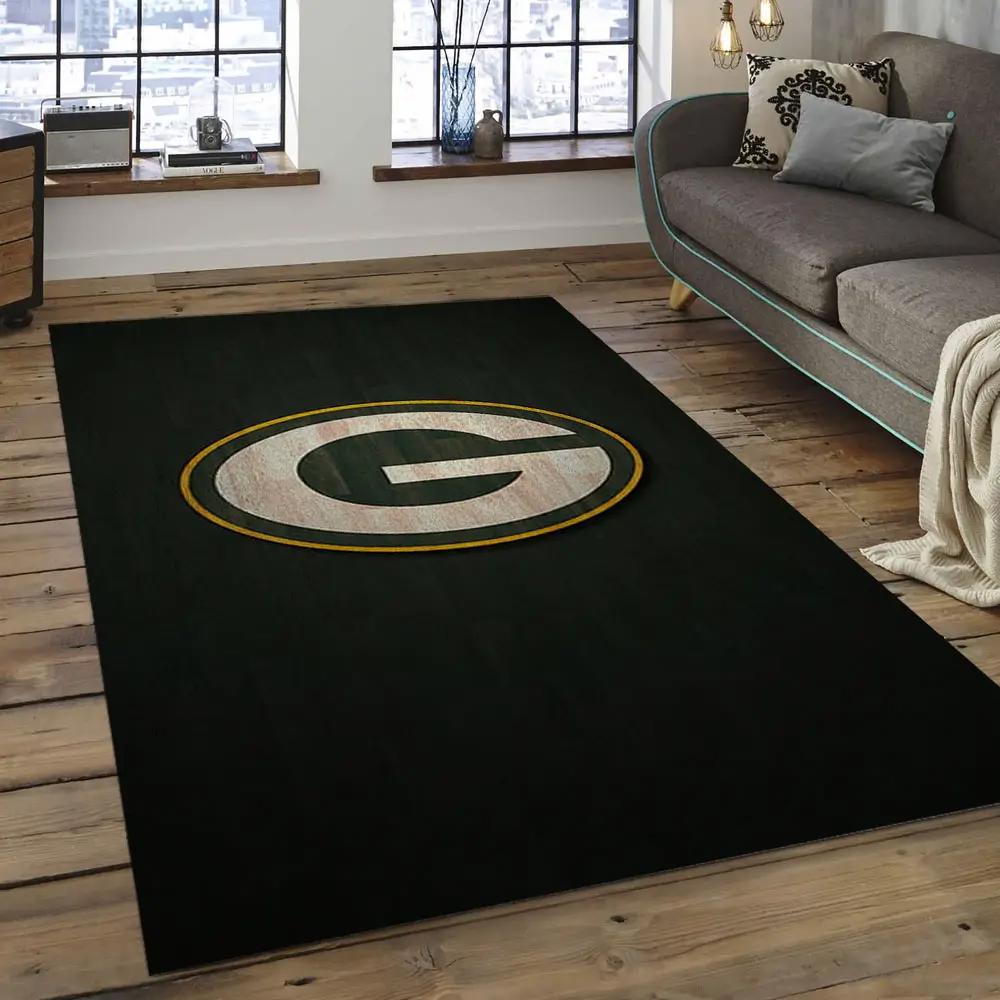 Nfl green bay packers football team logo rectangle area rug gbp34 Rectangle Rug