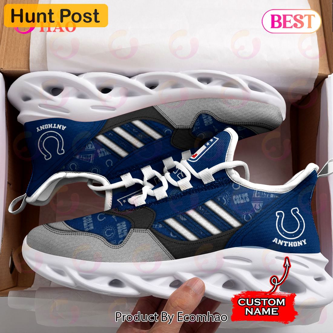 Nfl indianapolis colts personalize max soul sneaker Max Soul Shoes