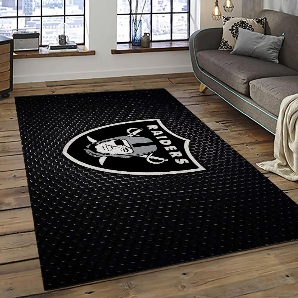 Nfl las vegas raiders football team logo sport carpet area rug home decor best gift for friends lvr62 Rectangle Rug