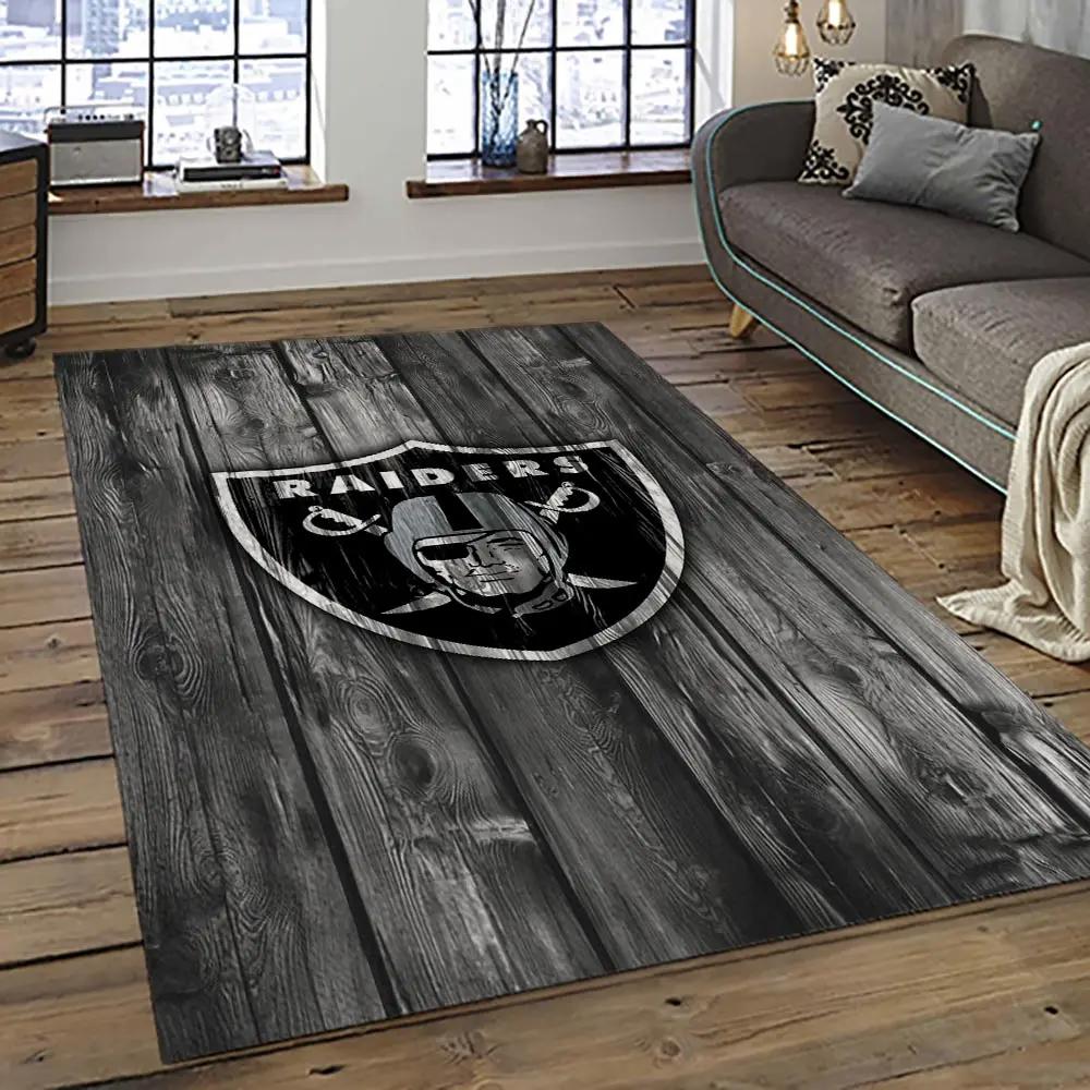 Nfl las vegas raiders football team logo sport carpet area rug home decor best gift for friends lvr65 Rectangle Rug