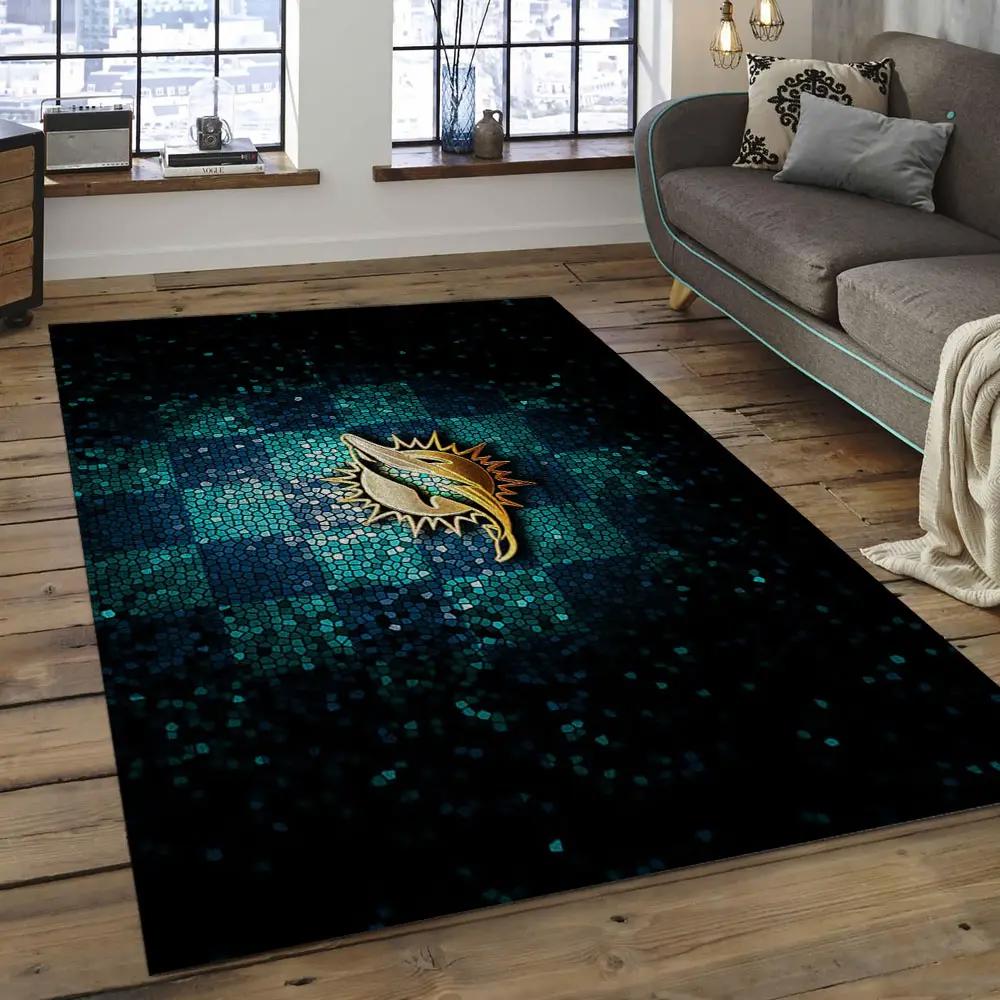 Nfl miami dolphins football team logo rectangle area rug mmd31 Rectangle Rug