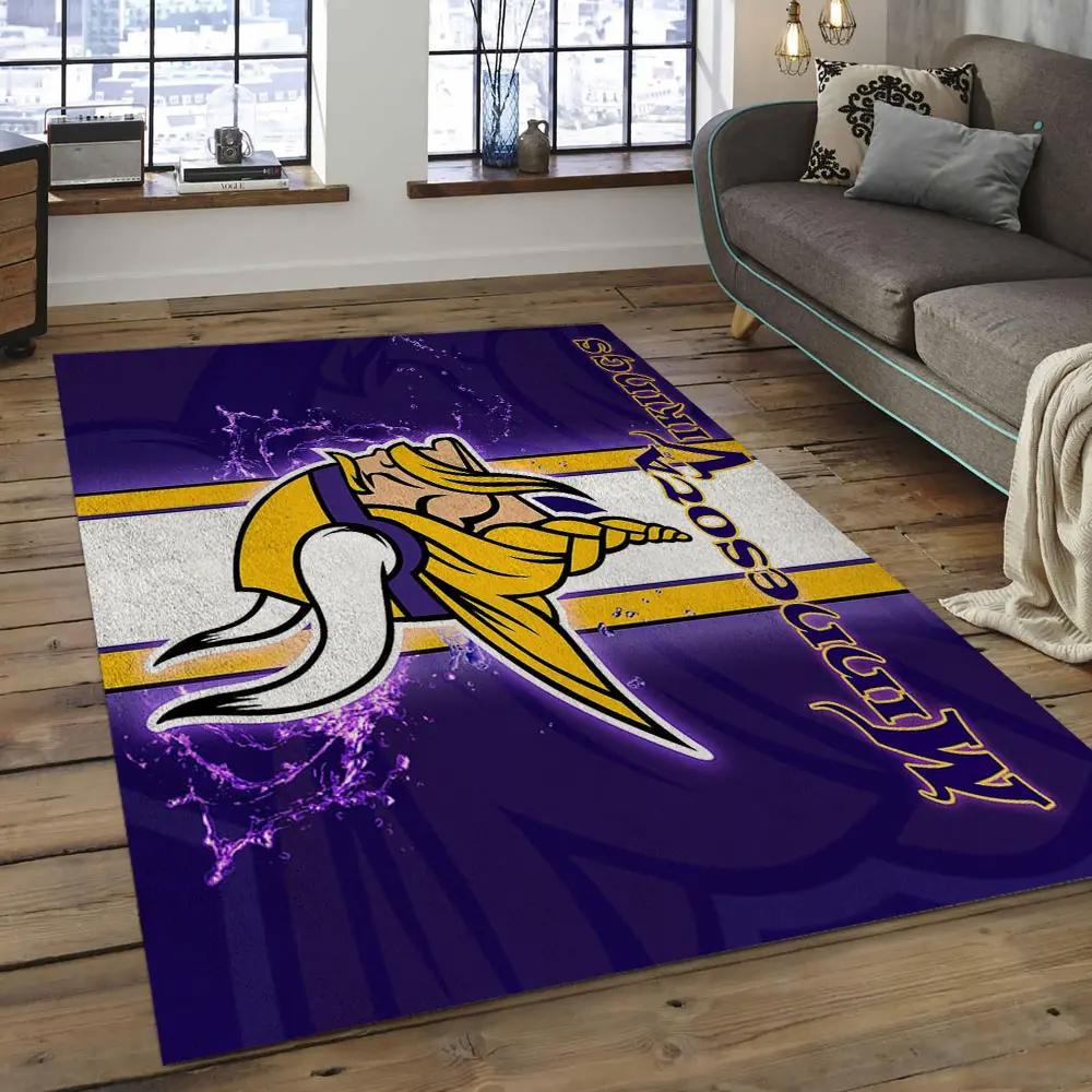 Nfl minnesota vikings football team logo rectangle area mv06 Rectangle Rug