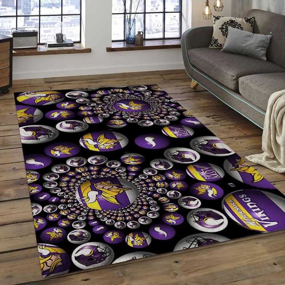 Nfl minnesota vikings football team logo rectangle area mv25 Rectangle Rug