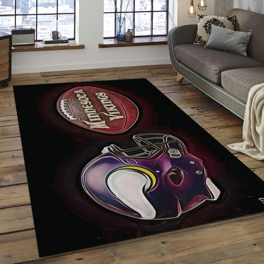 Nfl minnesota vikings football team logo rectangle area mv40 Rectangle Rug