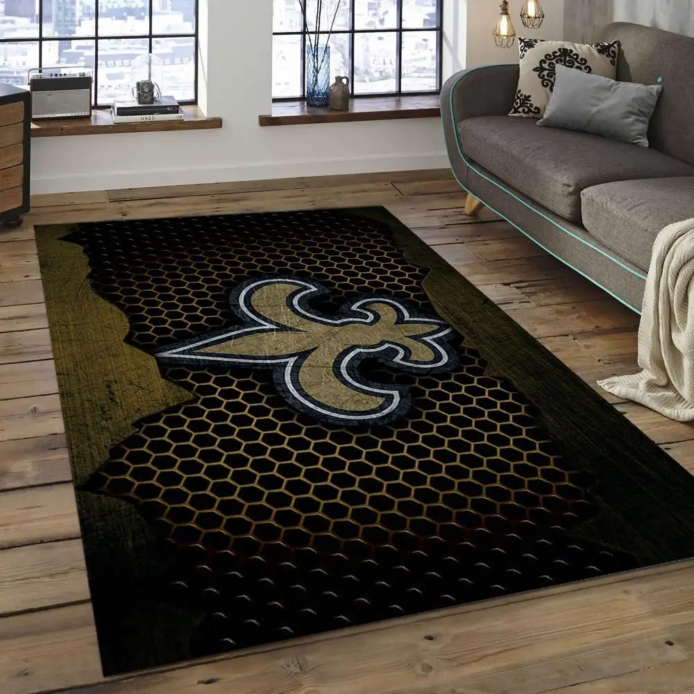 Nfl new orleans saints football team logo rectangle area rug nos15 Rectangle Rug
