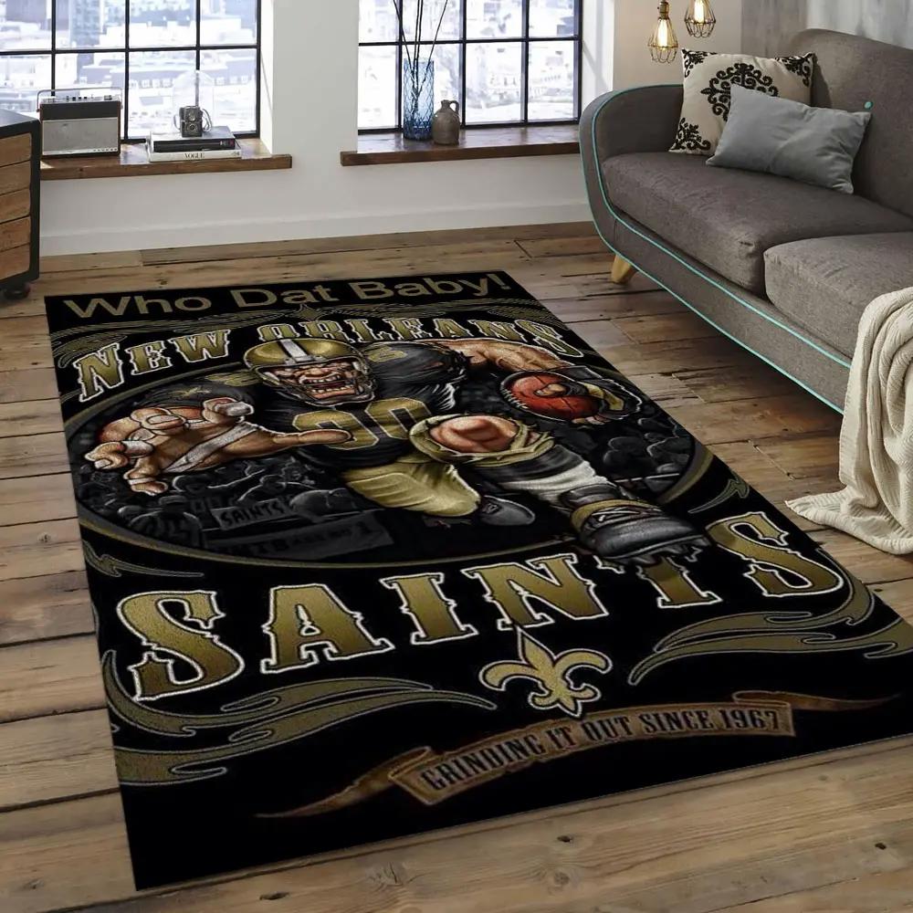 Nfl new orleans saints football team logo rectangle area rug nos38 Rectangle Rug