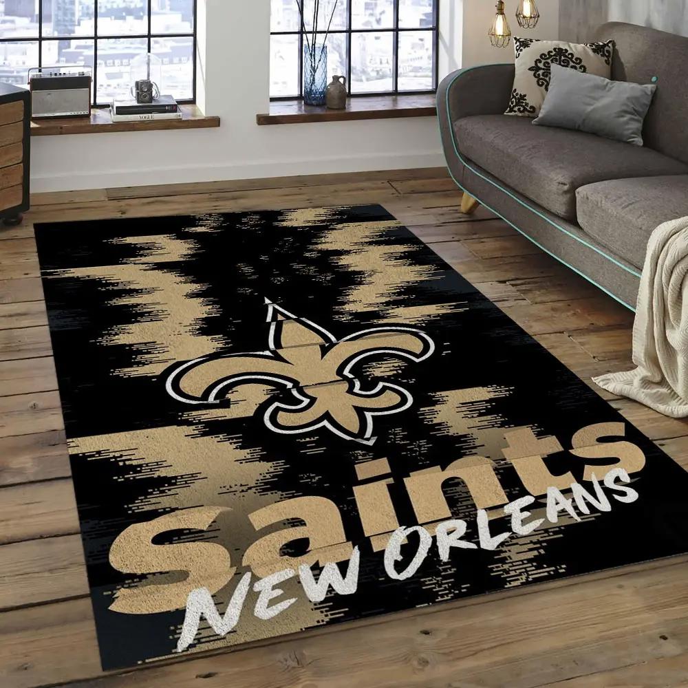 Nfl new orleans saints football team logo rectangle area rug nos59 Rectangle Rug
