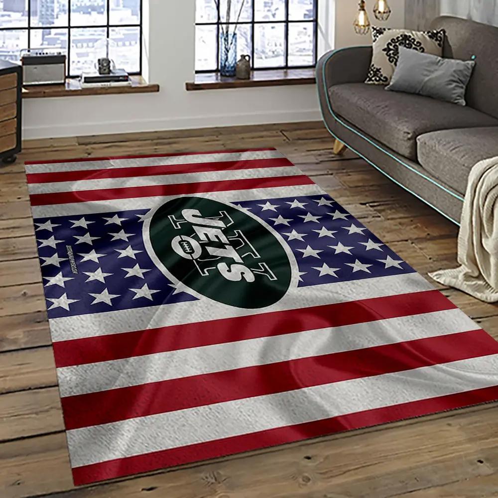 Nfl new york jets football team logo sport carpet rectangle area rug for living room nyj33 Rectangle Rug