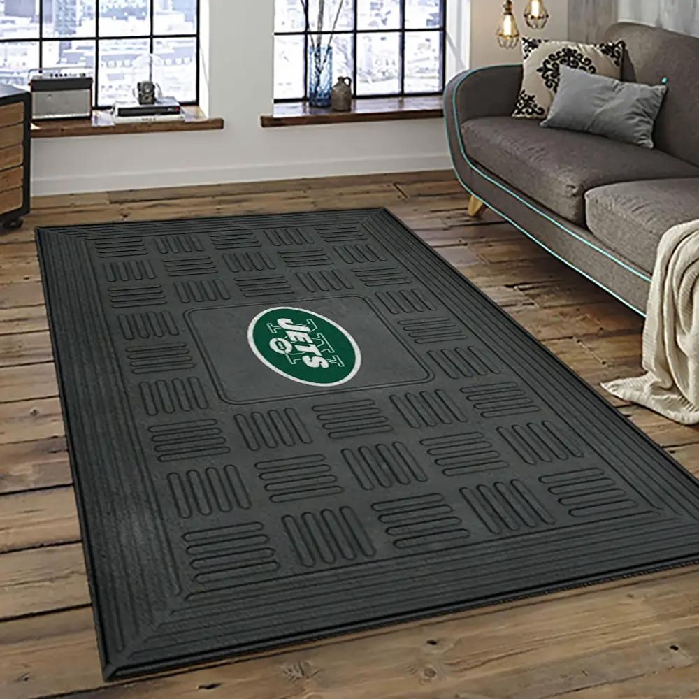 Nfl new york jets football team logo sport carpet rectangle area rug for living room nyj50 Rectangle Rug
