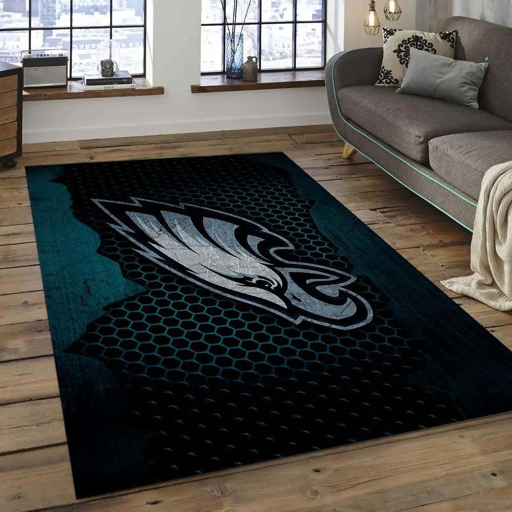 Nfl philadelphia eagles football team logo rectangle area rug pe17 Rectangle Rug